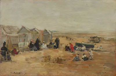 Deauville, strandscen av Eugène Boudin