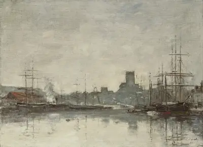 Fécamp, Le port av Eugène Boudin