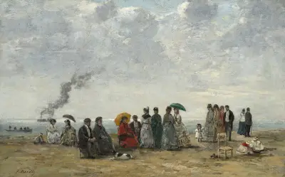 Figurer på stranden av Eugène Boudin