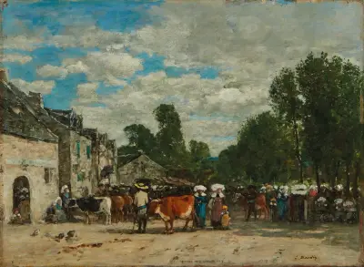 Foire en Bretagne av Eugène Boudin