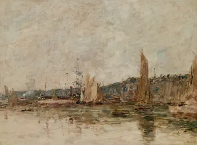 Honfleur, hamnen, morgon av Eugène Boudin