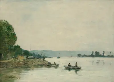 Seinen vid Caudebec-en-Caux av Eugène Boudin