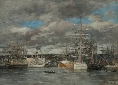 Vaubans bassäng i Le Havre av Eugène Boudin