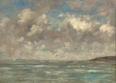 Le Havre, himmel över flodmynningen av Eugène Boudin