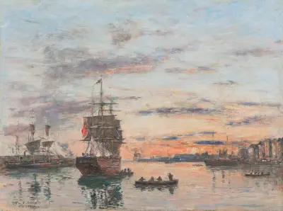 Le Havre. Förhamnen av Eugène Boudin