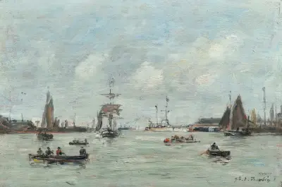 Le Havre. Inre hamnen av Eugène Boudin