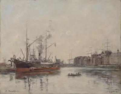 Le Havre, das Bassin de la Barre von Eugène Boudin