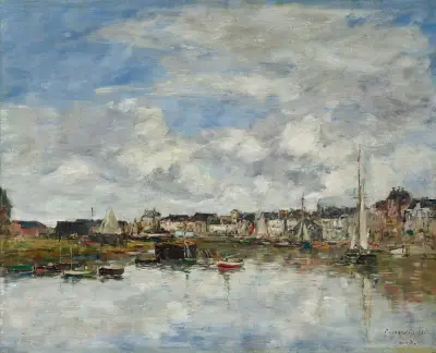 Le port de Trouville av Eugène Boudin