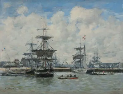 Hamnen i Trouville av Eugène Boudin