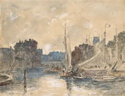 Port de Rotterdam av Eugène Boudin