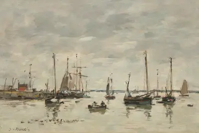 Port, Marée av Eugène Boudin