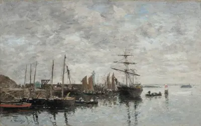Portrieux, Le Port av Eugène Boudin