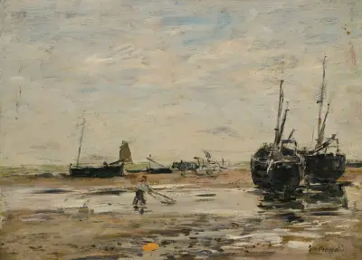 Rivage De Berk, Marée Basse av Eugène Boudin