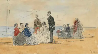 Strandscen av Eugène Boudin