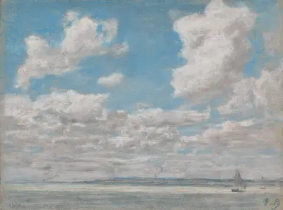 Havsutsikt med öppen himmel av Eugène Boudin