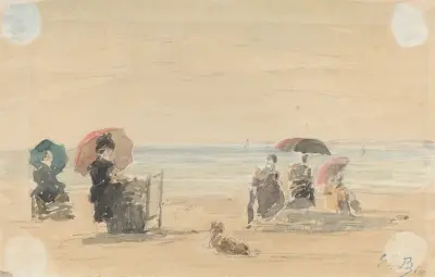 Solskydd, Trouville av Eugène Boudin