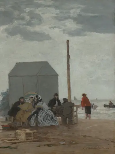 Stranden i Deauville av Eugène Boudin