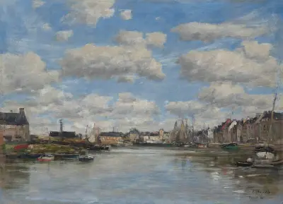 Trouville, Le Port av Eugène Boudin