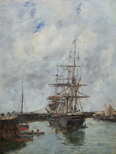 Trouville, pirerna vid högvatten av Eugène Boudin