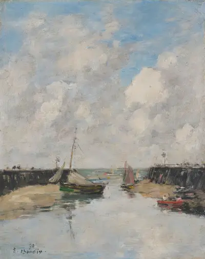 Trouville, les jetées av Eugène Boudin