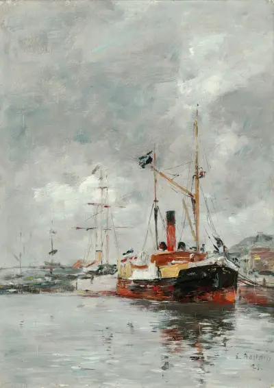 En vrå av bassängen i Deauville av Eugène Boudin