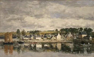 By vid en flod av Eugène Boudin