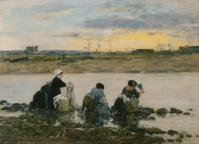 Washerwomen by the River av Eugène Boudin