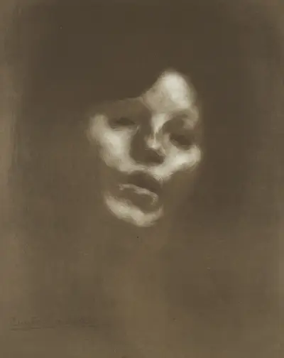 Mlle Marguerite Carrière Singing av Eugène Carriere