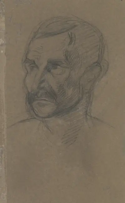 A man’s head av Eugène Delacroix