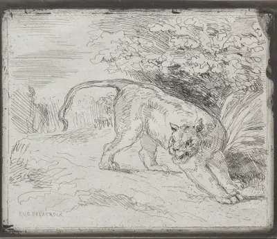 A Trapped Tiger av Eugène Delacroix