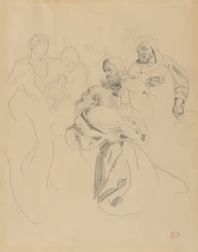 Adoration of the Magi, after Rubens av Eugène Delacroix
