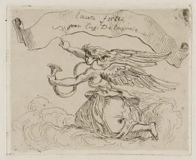Angel Kneeling on Clouds av Eugène Delacroix