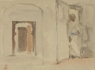Arab in front of his house av Eugène Delacroix