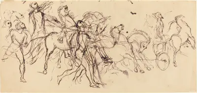 Charioteers (recto and verso) – nr 1 av Eugène Delacroix