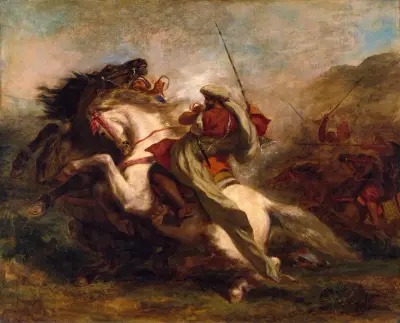 Collision of Moorish Horsemen av Eugène Delacroix