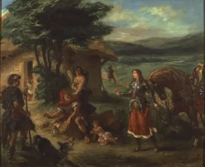 Erminia and the Shepherds av Eugène Delacroix