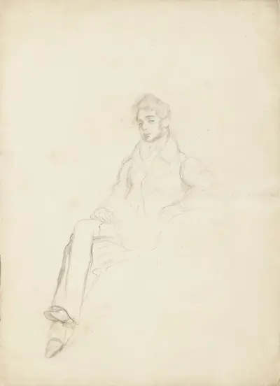 Etude pour le portrait du comte Demidoff av Eugène Delacroix