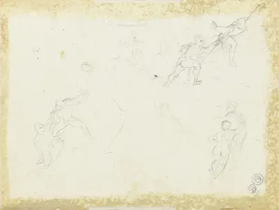 Faust und Mephisto auf dem Blocksberg av Eugène Delacroix