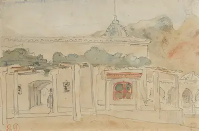 Figure in a Doorway av Eugène Delacroix