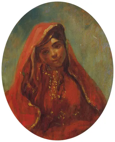 Halbfigur Einer Marokkanerin av Eugène Delacroix