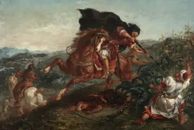 Le Combat av Eugène Delacroix