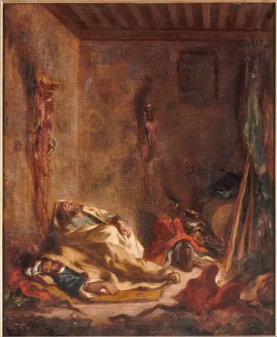 Le corps de garde à Meknès av Eugène Delacroix