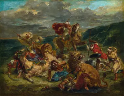 Lion Hunt av Eugène Delacroix