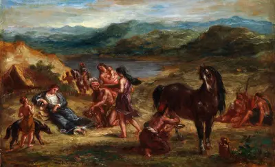 Ovid Among The Scythians av Eugène Delacroix