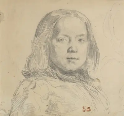 Portrait of a Child av Eugène Delacroix