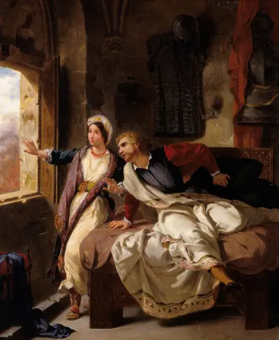 Rebecca and the Wounded Ivanhoe av Eugène Delacroix