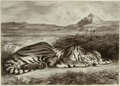 Royal Tiger, 1829 – nr 2 av Eugène Delacroix