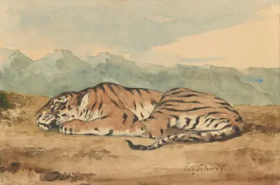 Royal Tiger – nr 1 av Eugène Delacroix