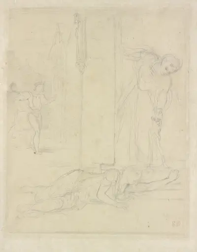 Scene from Hamlet av Eugène Delacroix