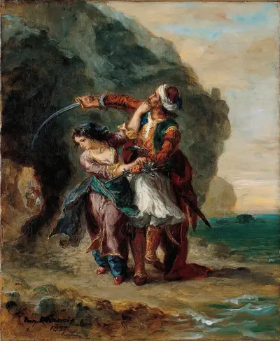 Selim and Zuleika av Eugène Delacroix